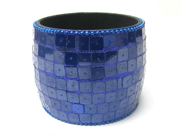 Glittering sequin deco fashion tall bangle