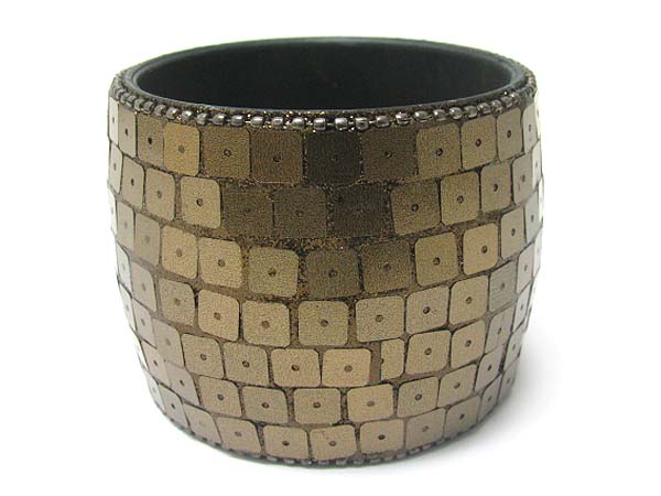 Glittering sequin deco fashion tall bangle