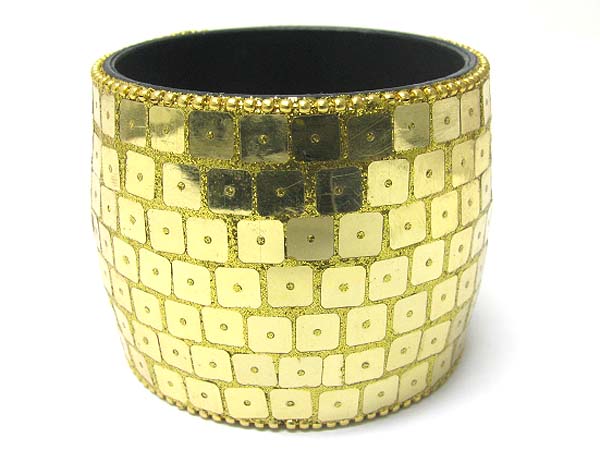 Glittering sequin deco fashion tall bangle