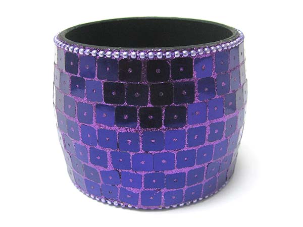 Glittering sequin deco fashion tall bangle