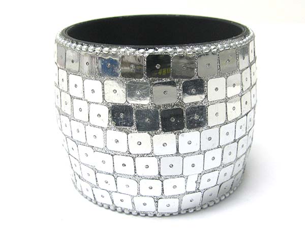 Glittering sequin deco fashion tall bangle