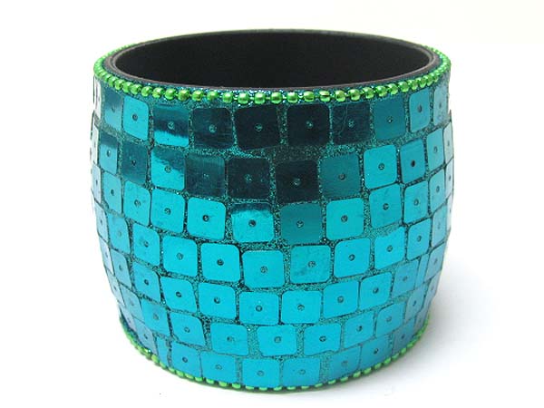 Glittering sequin deco fashion tall bangle