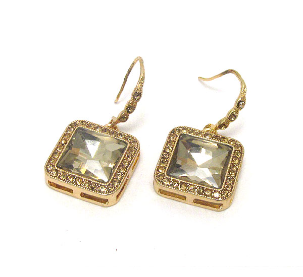 Austrian crystal square drop earring