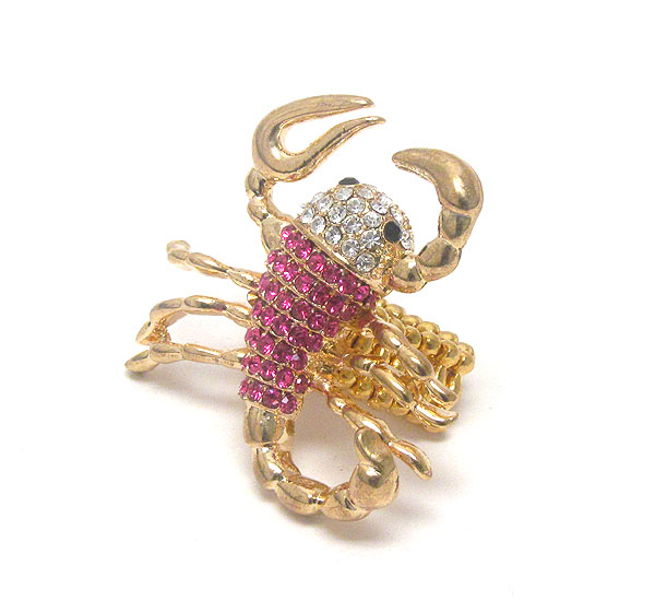 Crystal scorpion stretch ring