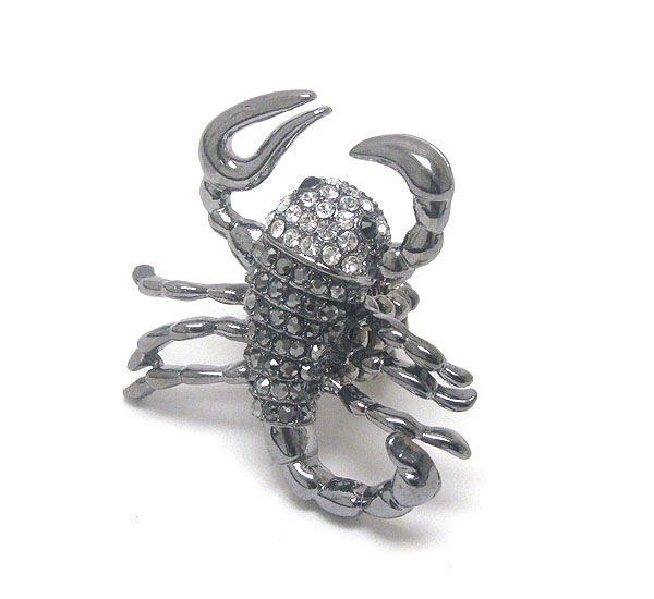 Crystal scorpion stretch ring