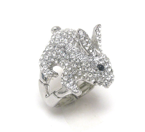 Crystal deco rabbit stretch ring