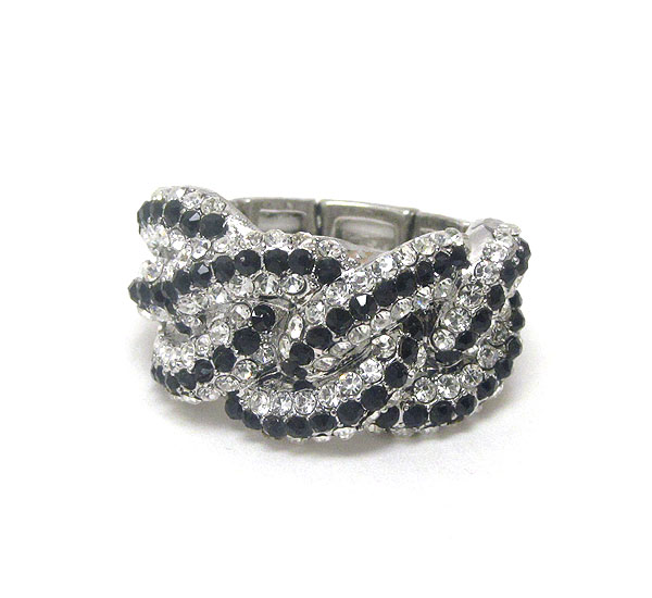 Crystal deco twist stretch ring