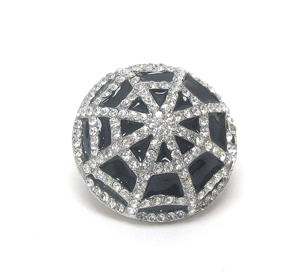 Crystal deco spider web stretch ring