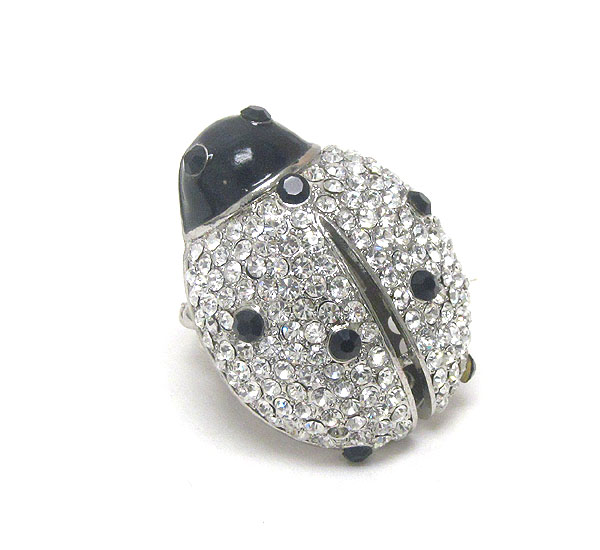 Crystal deco ladybug stretch ring