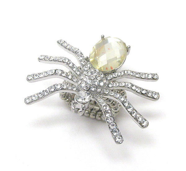 Crystal deco spider stretch ring