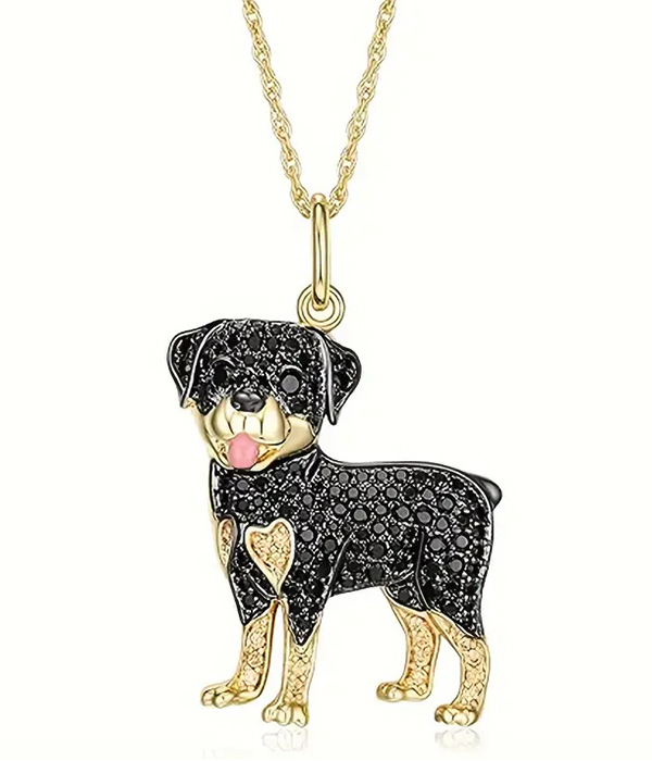 Pet lovers theme dog necklace - rottweiler