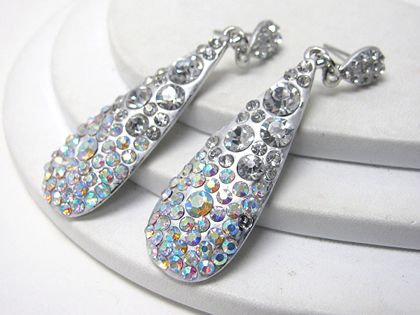 Multi crystal deco stick drop earrings