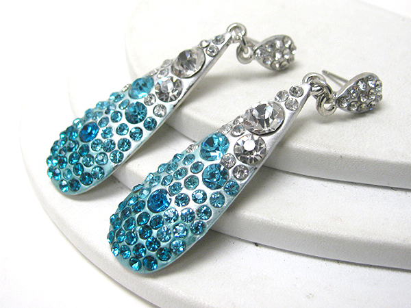 Multi crystal deco stick drop earrings