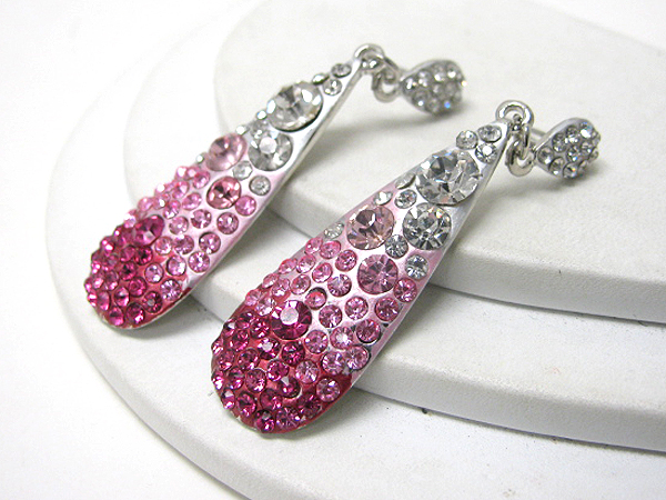 Multi crystal deco stick drop earrings