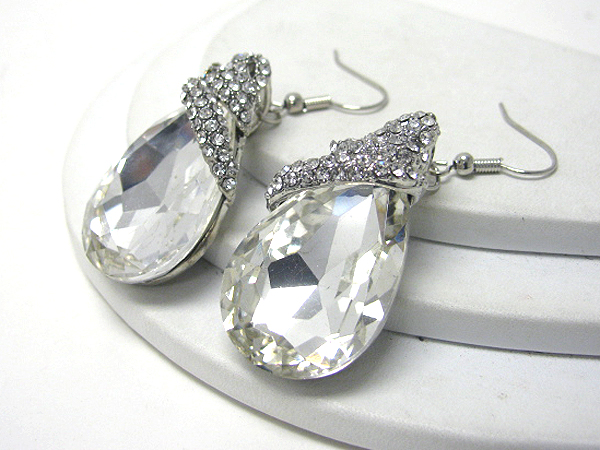 Crystal and bold glass stone deco earrings