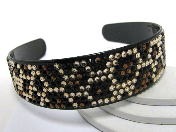 Crystal stud animal print headband