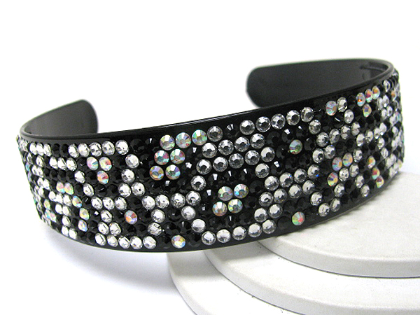 Crystal stud animal print headband