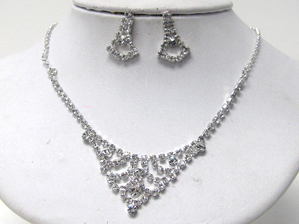 Prom or bridesmaid rhinestone necklace set