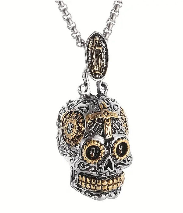 Halloween theme skull pendant necklace