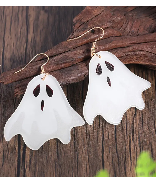 Halloween theme luminous acrylic earring - ghost