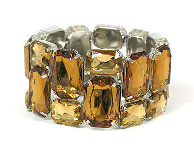 Big size multi epoxy stone double stretch bracelet