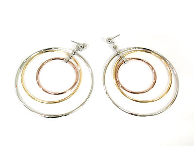 Three color hoop earring - hoops