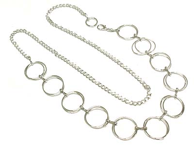 Multi double round ring link metal belt