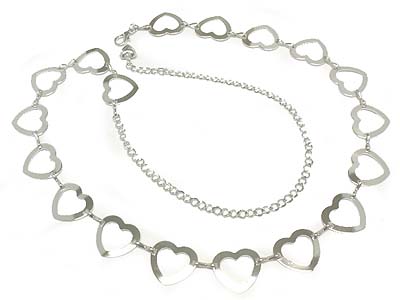 Multi simple heart link metal belt