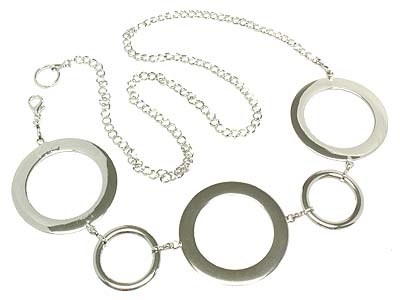 Multi large round ring metal belt