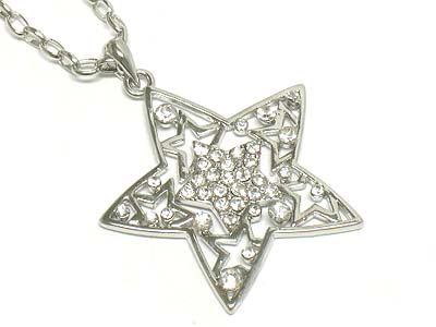 Crystal deco star pendant necklace 