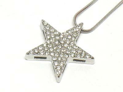 Crystal dense star pendant necklace