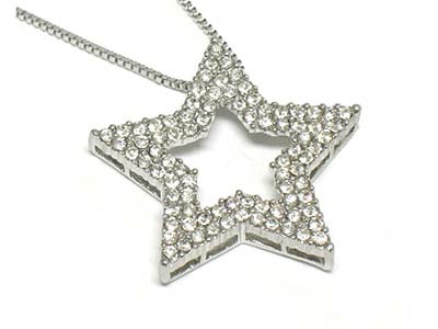 Crystal deco star pendant necklace