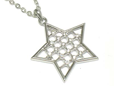 Crystal deco star pendant necklace 