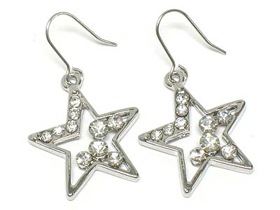 Crystal deco star shape earring