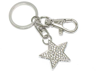 Crystal dense star charm key chain