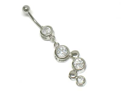 Crystal stone drop belly charm