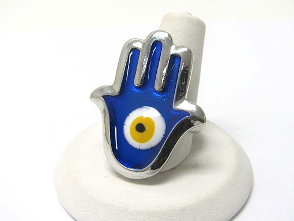 Evil eye hamsa stretch ring