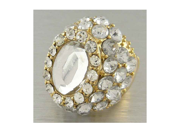 Crystal glamorous style stretch ring