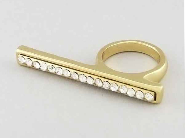 Crystal line long metal ring