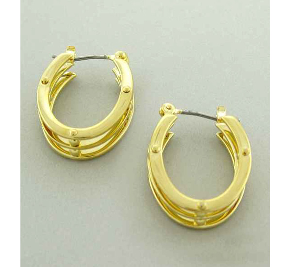 Metal fashion oval patern earring 