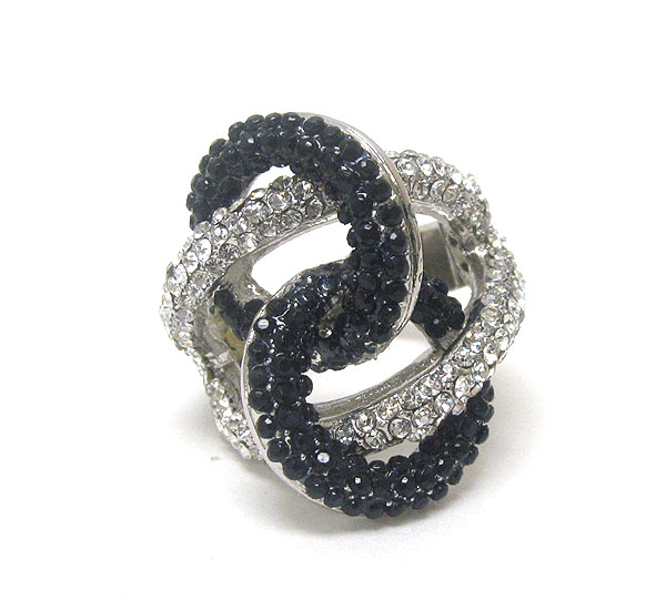 Crystal art deco stretch ring