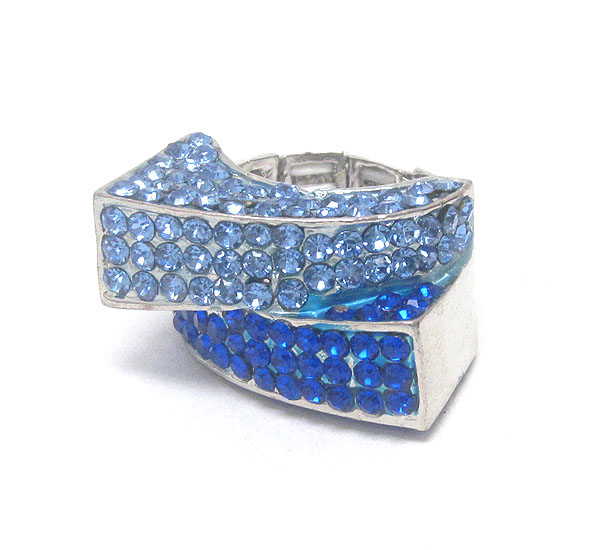 Crystal art deco stretch ring