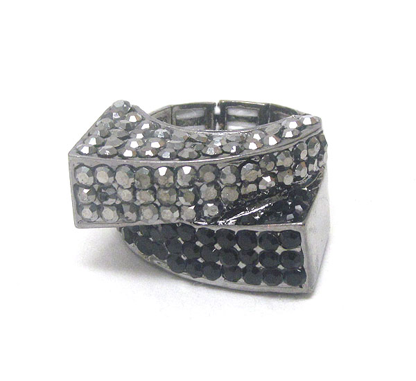 Crystal art deco stretch ring