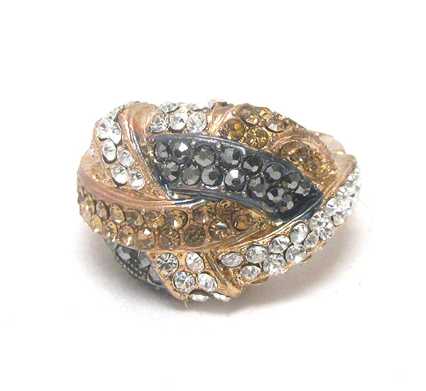 Crystal deco woven stretch ring