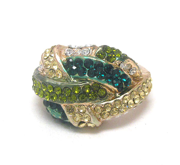 Crystal deco woven stretch ring