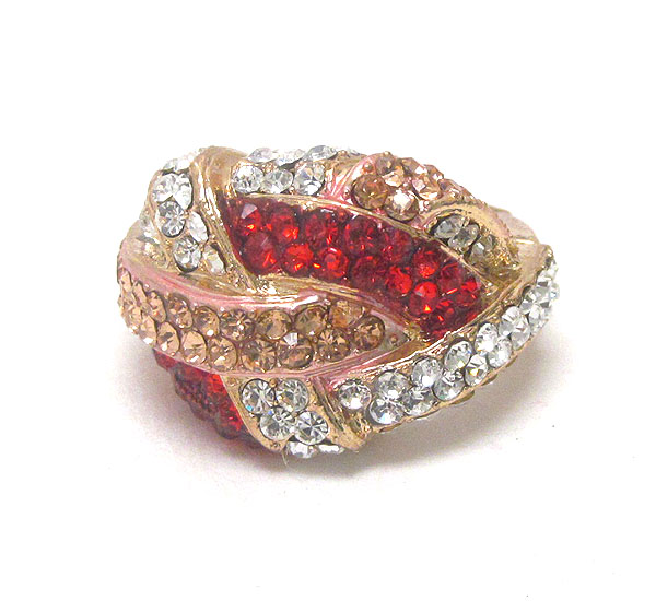 Crystal deco woven stretch ring