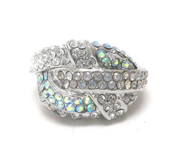 Crystal deco woven stretch ring