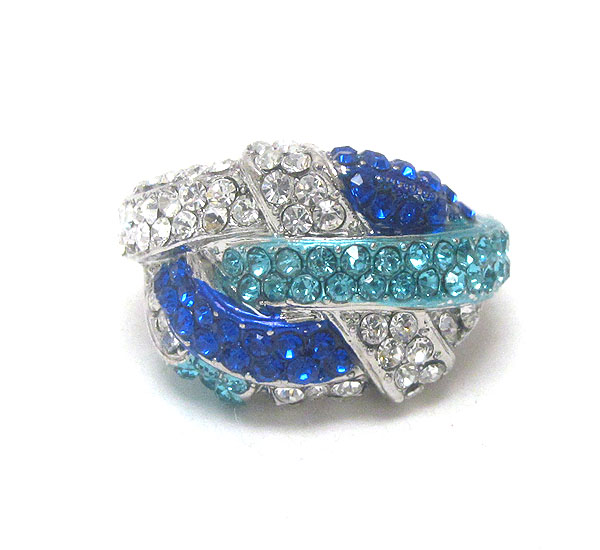 Crystal deco woven stretch ring