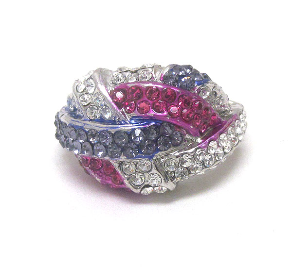 Crystal deco woven stretch ring