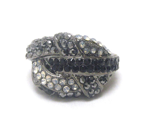 Crystal deco woven stretch ring